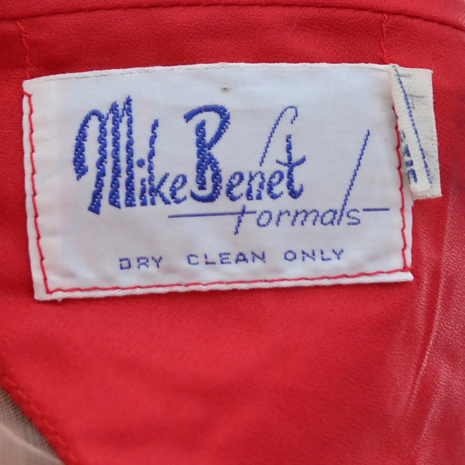 1970s Mike Benet Lipstick Red Dress w/ Sequin Bodice & Sheer Overlay