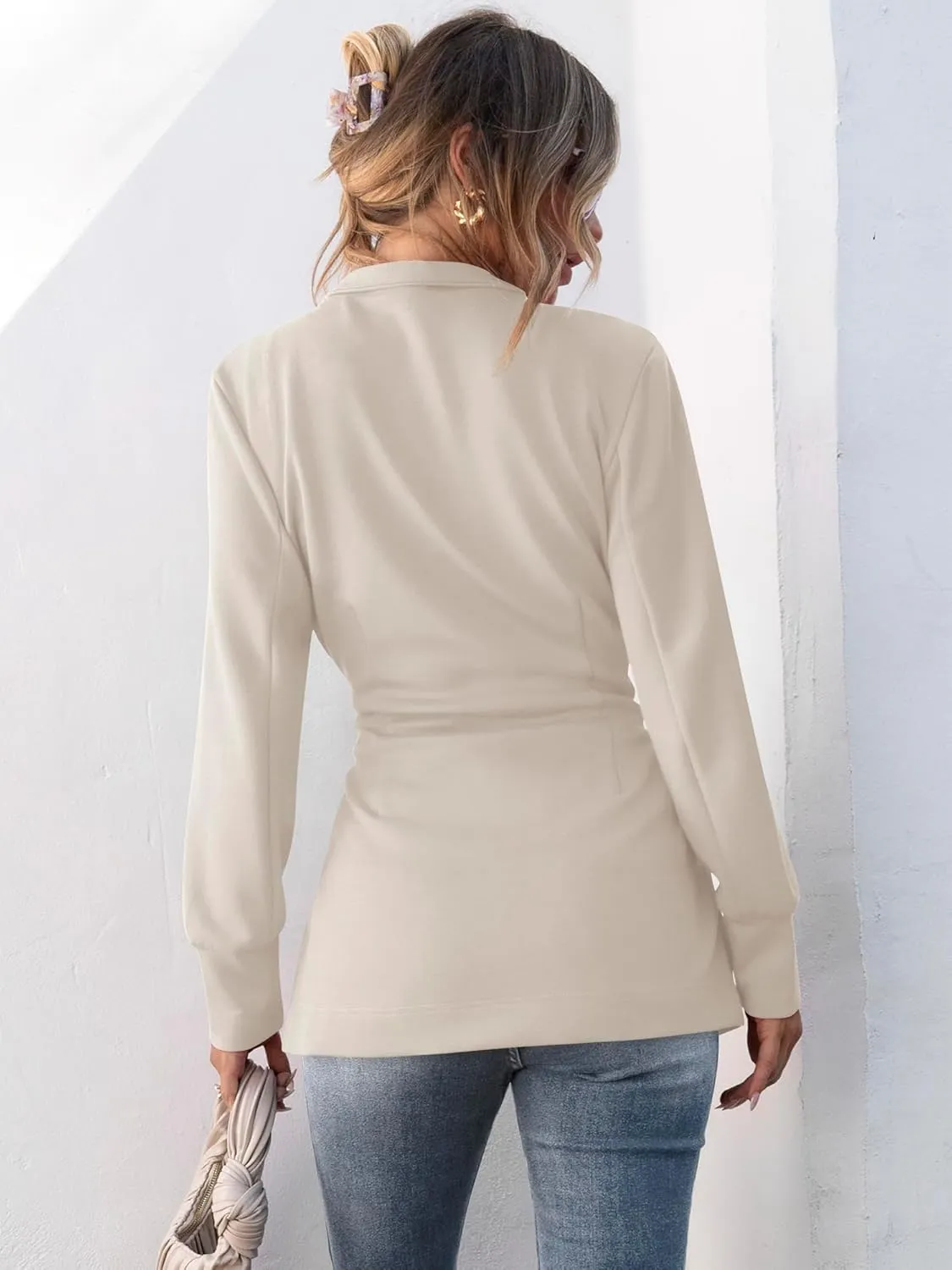 ANRABESS Women's Jacket Belted Long Sleeve Wrap Trench Coat 2025 Fall Winter Casual Dressy Travel Outerwear with Pockets