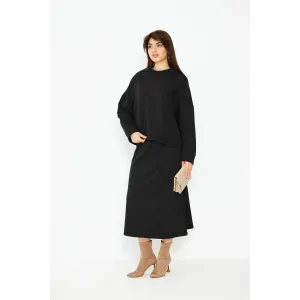 Black Skirt and Top Matching Set