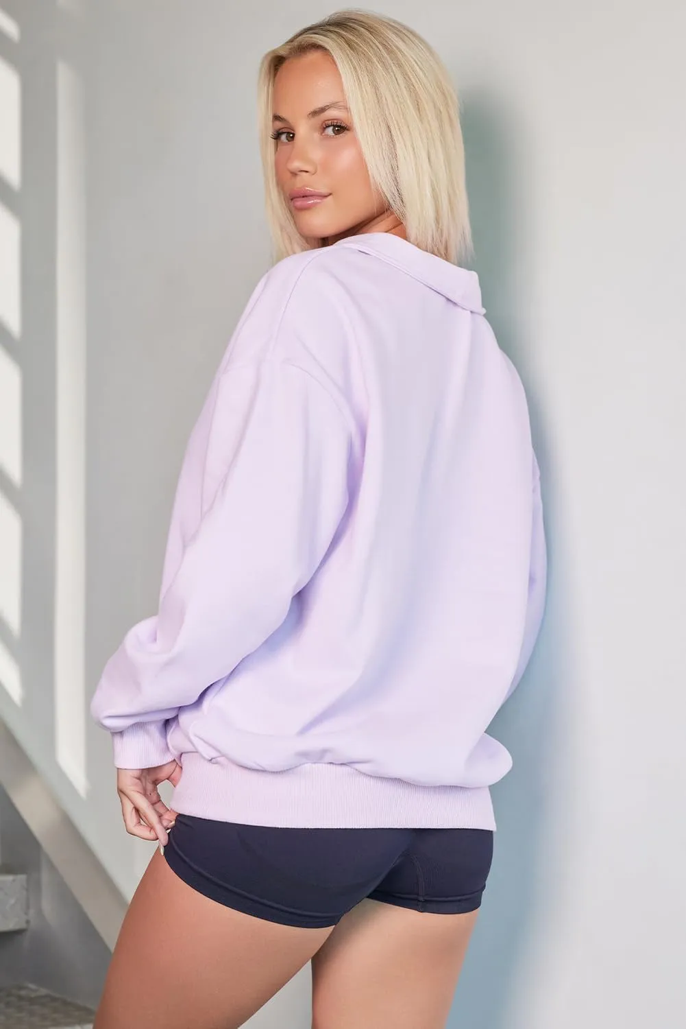 BLENCOT Women Half Zip Oversized Sweatshirts Long Sleeve Fleece Trendy Cropped Pullover Workout Warm Tops With Pockets S-2XL
