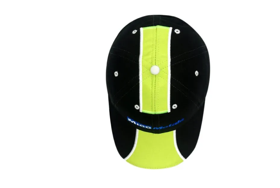 BRUSHED HEAVY COTTON CAP WITH FABRIC INSERTS ON CROWN & PEAK TOP