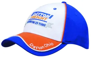 BRUSHED HEAVY COTTON CAP WITH INDENT PEAK AND CONTRASTING PIPING