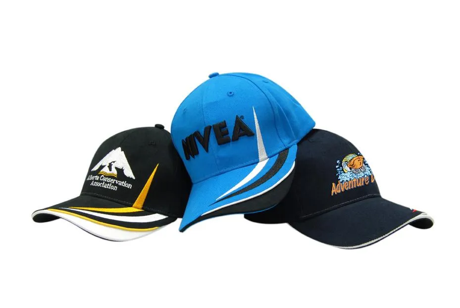 BRUSHED HEAVY COTTON CAP WITH INDENTED PEAK & CROWN/PEAK EMBROIDERY