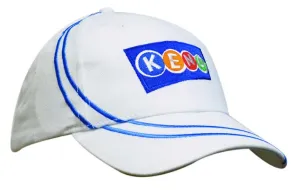 BRUSHED HEAVY COTTON CAP WITH LINE EMBROIDERY