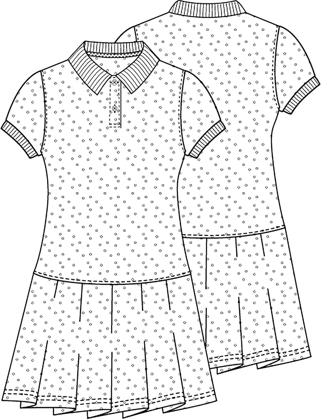 Classroom Girls Polo Dress School Outfit for Toddler,Pleated Skirt