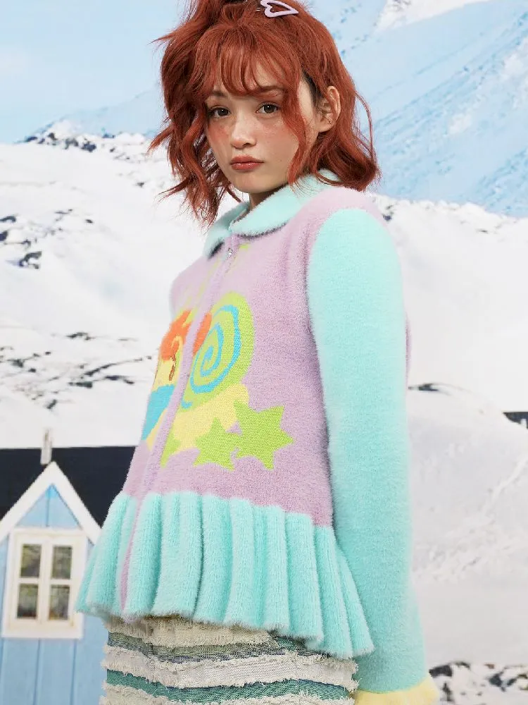 Color Clash Warm Mink Sweater【s0000010737】