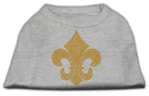 Gold Fleur De Lis Rhinestone Shirts Grey XXXL(20)