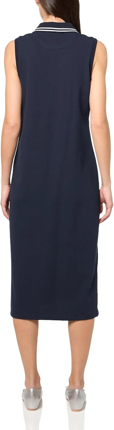 Nautica Women's Johnny Collar Short Sleeve Stripe Dress