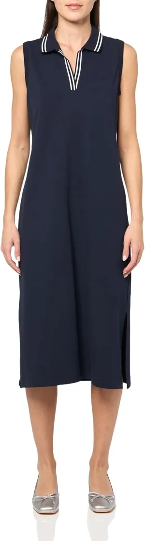 Nautica Women's Johnny Collar Short Sleeve Stripe Dress