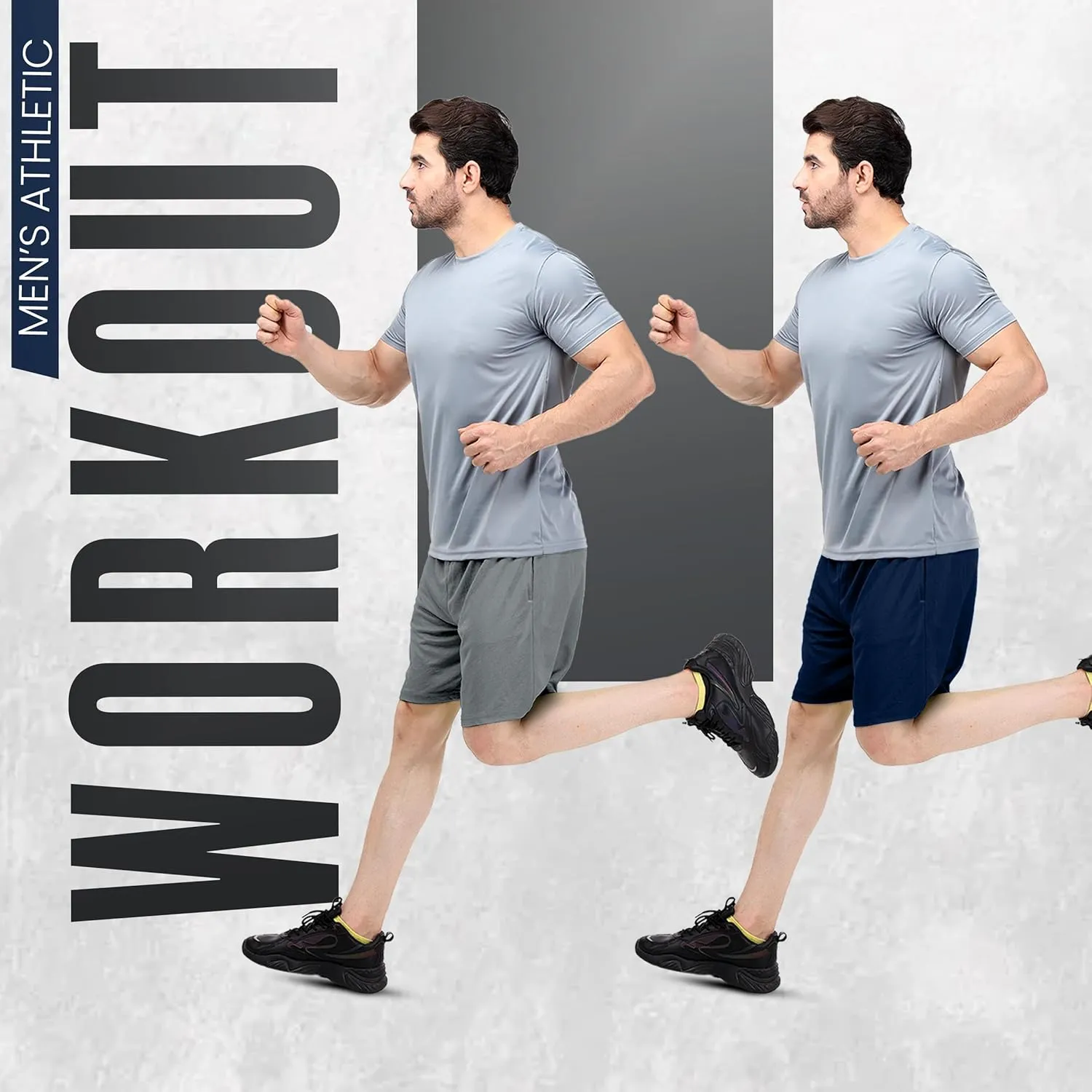 NY Threads Mens Athletic Shorts 2 Pack Quick Dry Lightweight Running Workout Gym Shorts with Pockets