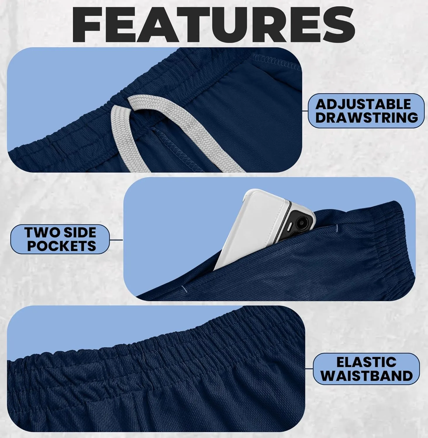 NY Threads Mens Athletic Shorts 2 Pack Quick Dry Lightweight Running Workout Gym Shorts with Pockets