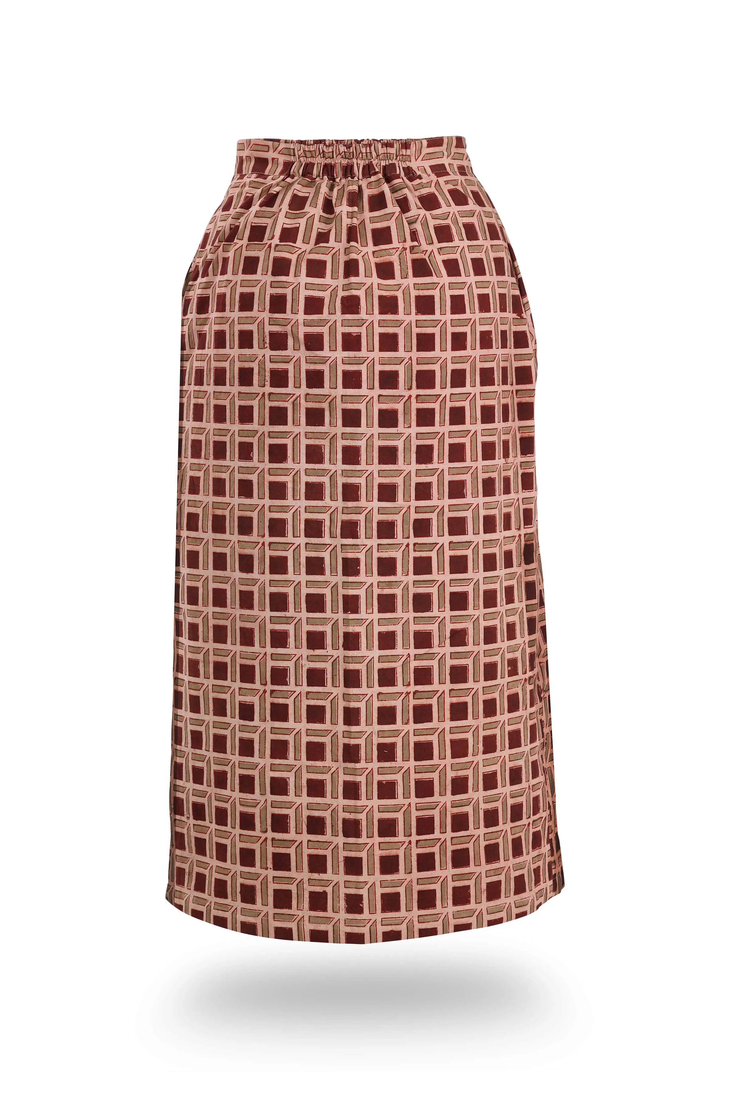Pencil Fit Skirt with Button Detail