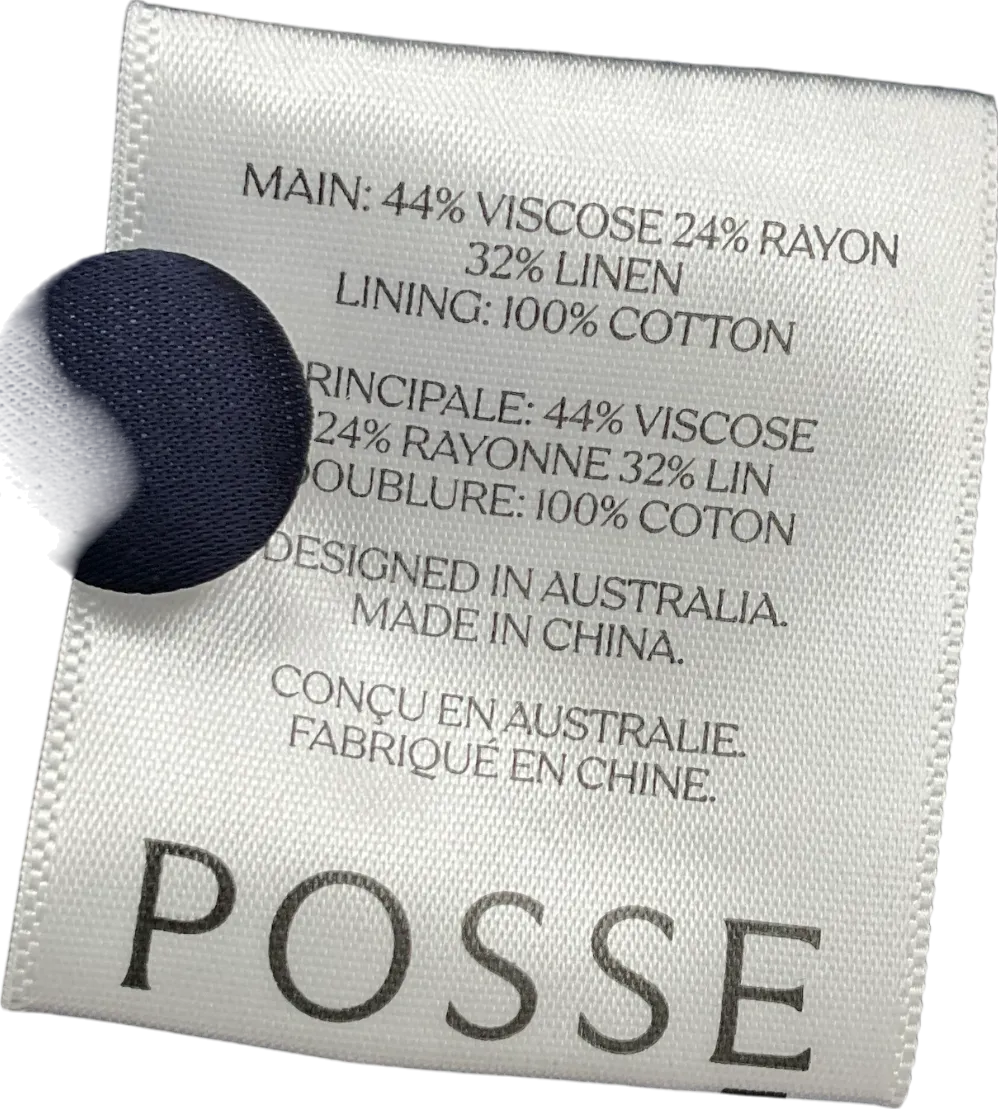 Posse Blue Satin Waistcoat Vest UK L