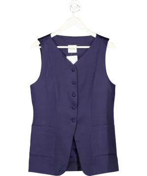 Posse Blue Satin Waistcoat Vest UK L