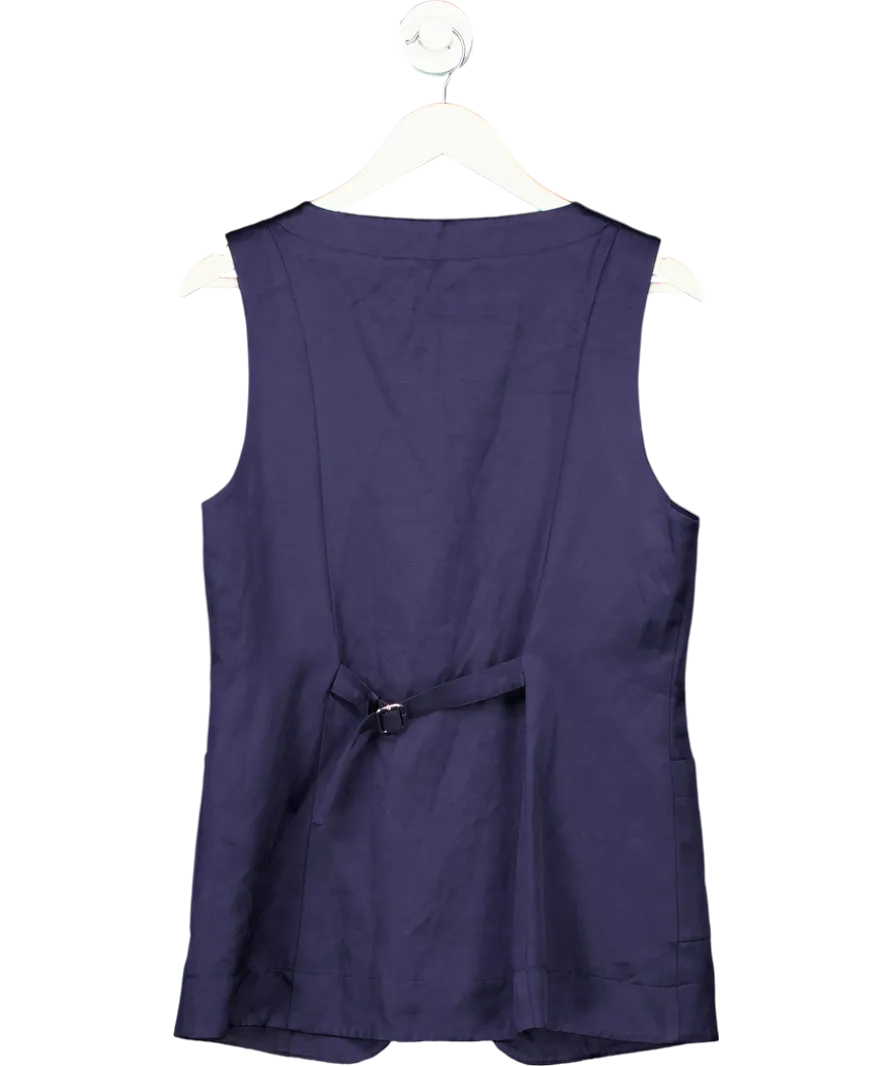 Posse Blue Satin Waistcoat Vest UK L