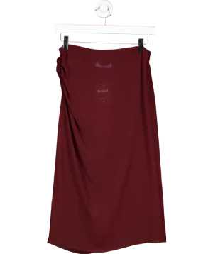 Prada Red Sheer Midi Pencil Skirt UK XS