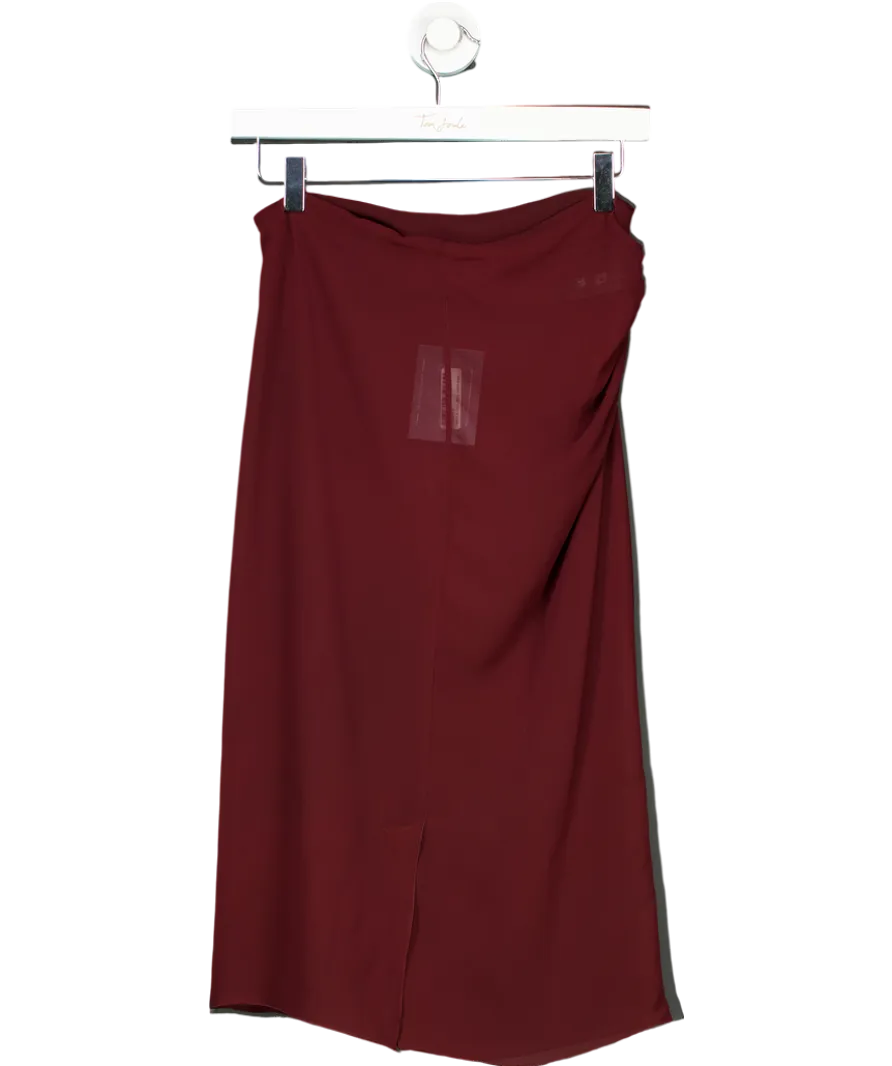 Prada Red Sheer Midi Pencil Skirt UK XS