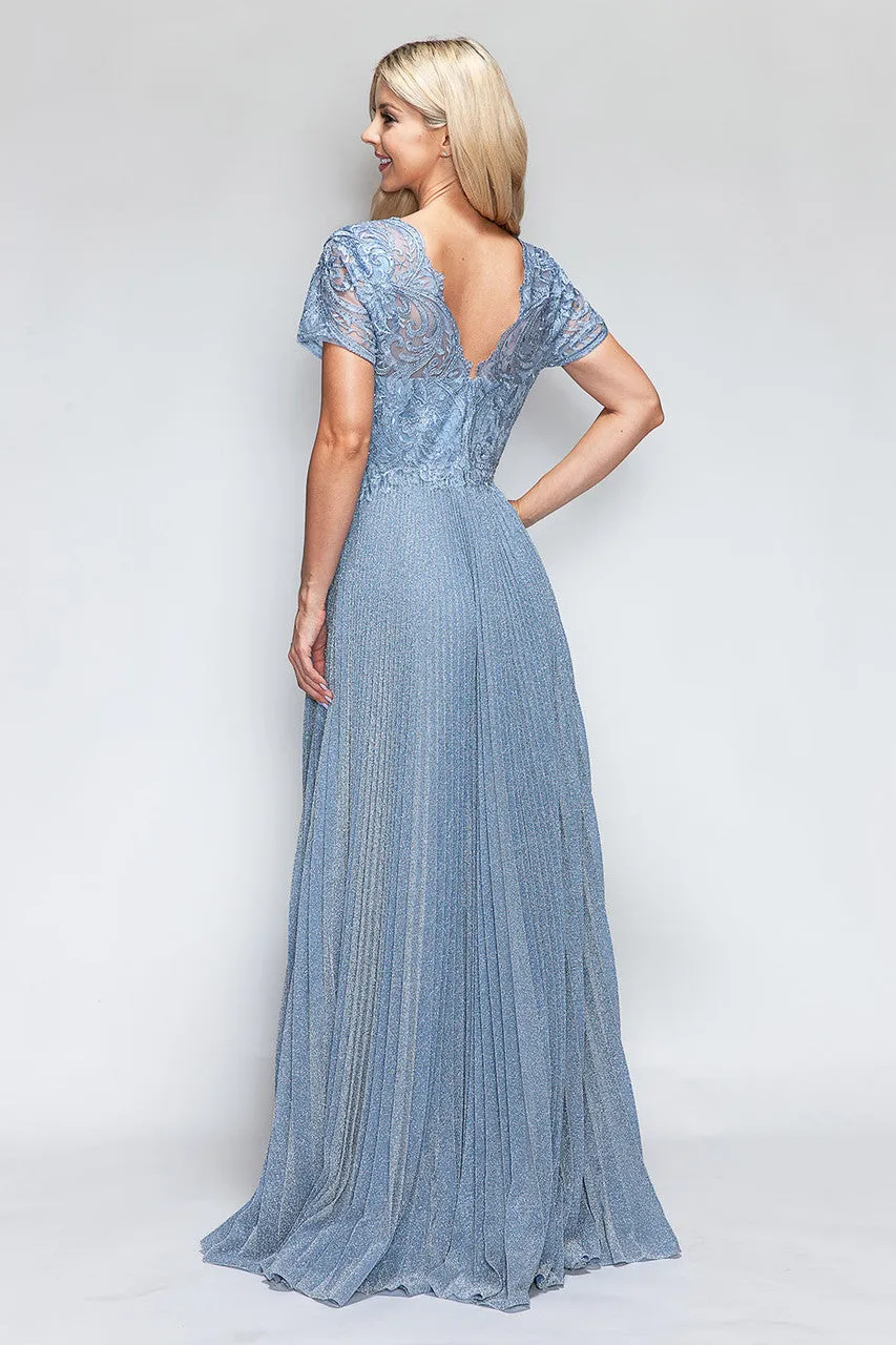 Scalloped Modest Formal Evening Dress