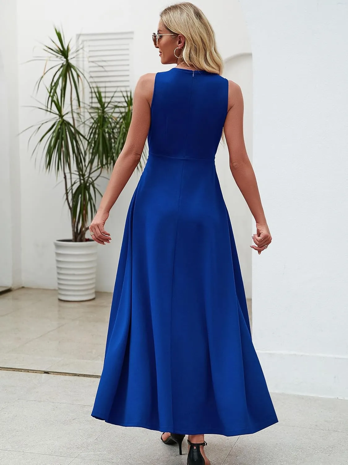 Wedding Guest Dresses for Women 2025 V Neck Formal Dresses for Women Sleeveless Evening