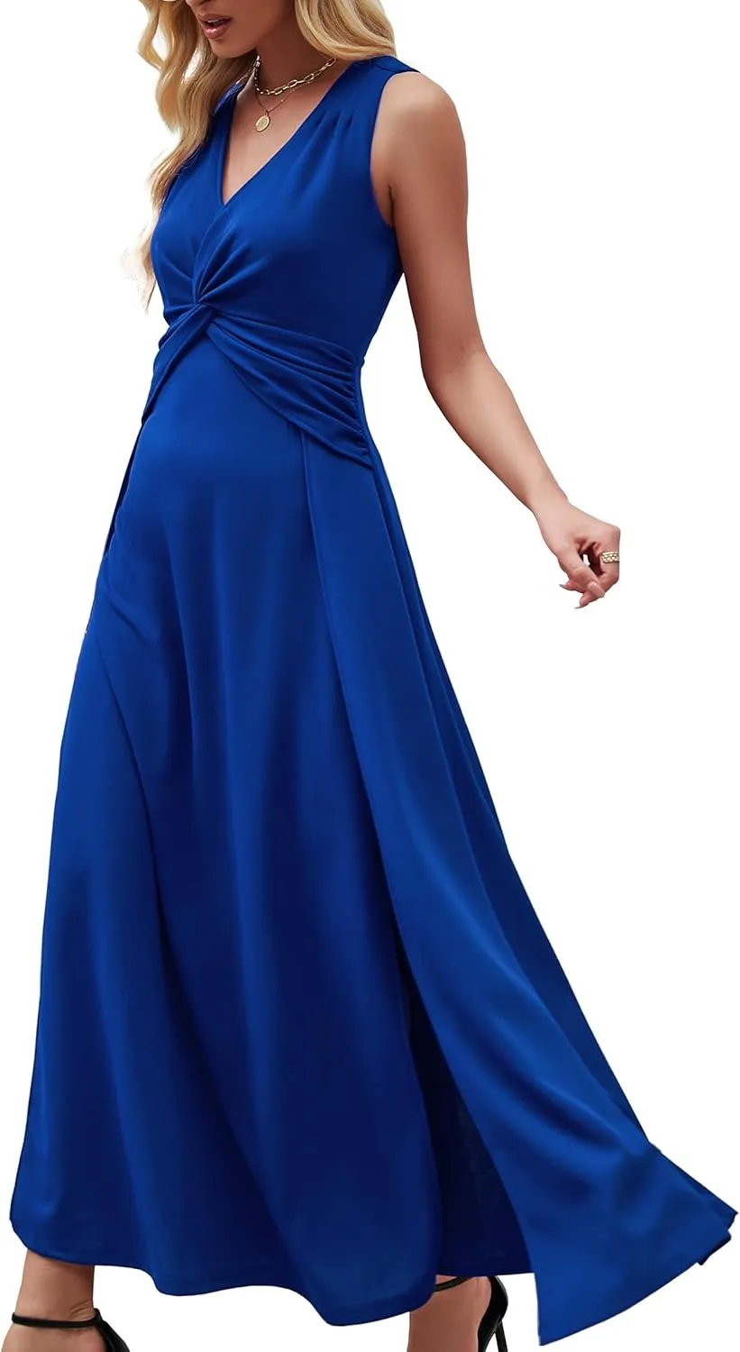 Wedding Guest Dresses for Women 2025 V Neck Formal Dresses for Women Sleeveless Evening