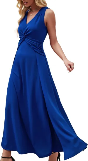 Wedding Guest Dresses for Women 2025 V Neck Formal Dresses for Women Sleeveless Evening