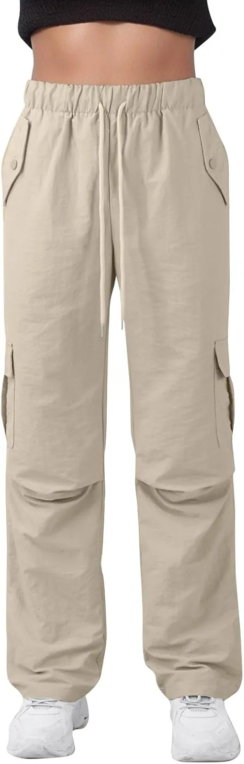 Women's Casual Waist Drawstring Pocket Work Dressy Loose Fit Fashion Pants