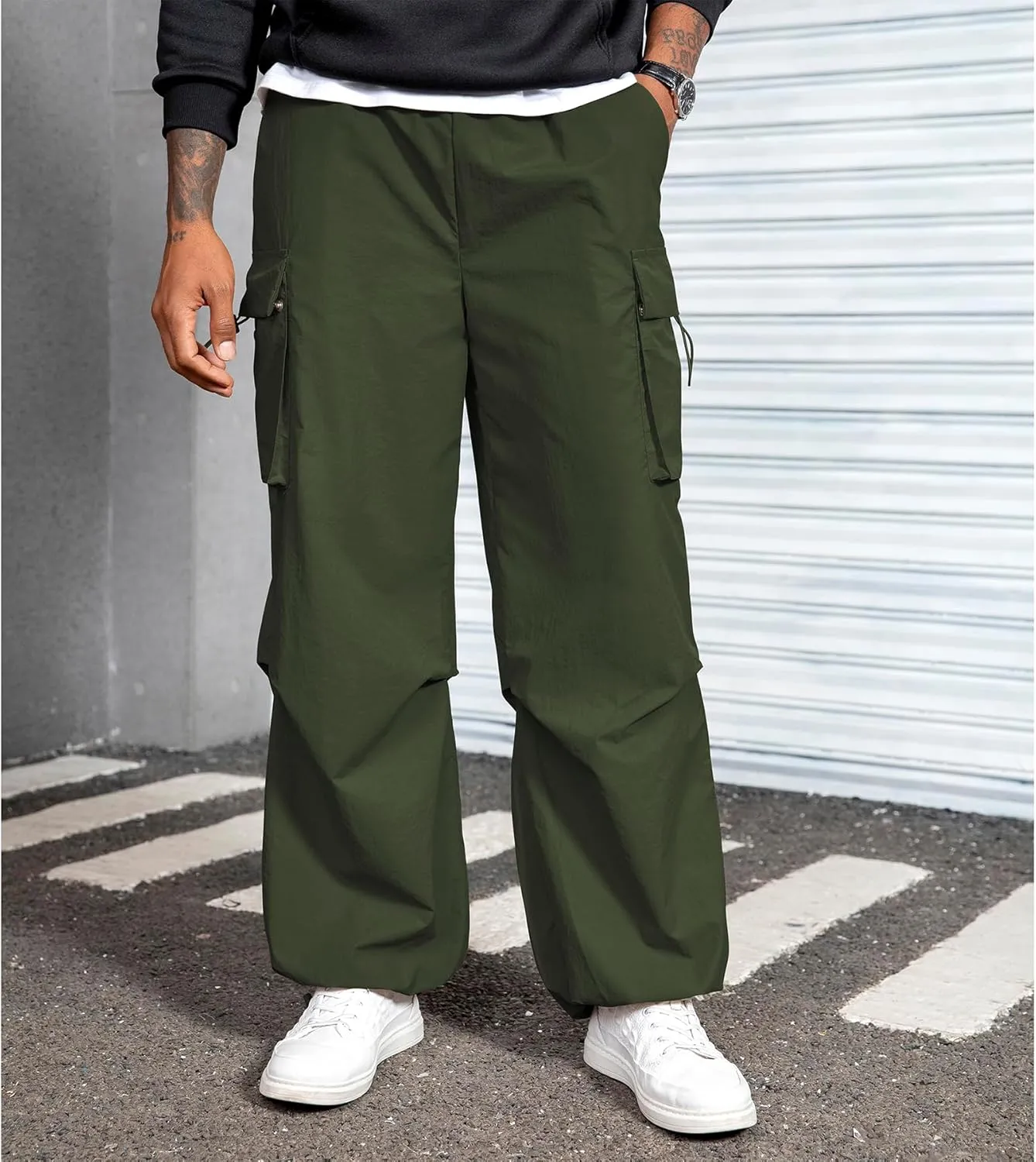 Zando Men's Cargo Pants Baggy Joggers Cargo Pant Oversized Trendy Casual Parachute Pants Mens Waterproof Hiking Pants
