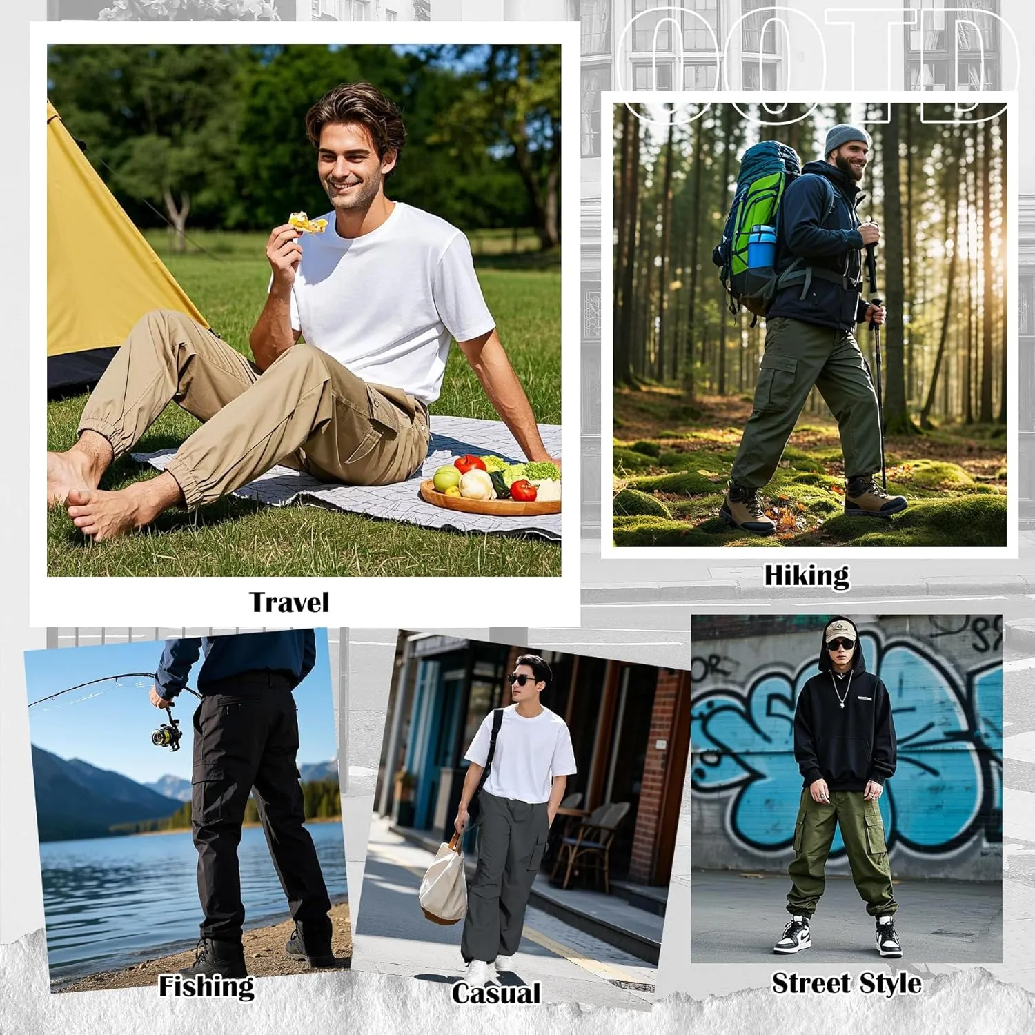 Zando Men's Cargo Pants Baggy Joggers Cargo Pant Oversized Trendy Casual Parachute Pants Mens Waterproof Hiking Pants