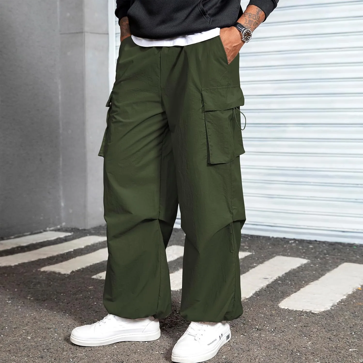 Zando Men's Cargo Pants Baggy Joggers Cargo Pant Oversized Trendy Casual Parachute Pants Mens Waterproof Hiking Pants